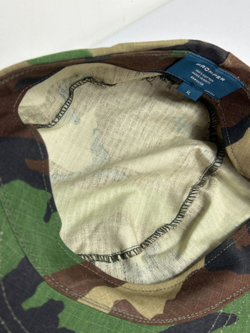 Propper Woodland Camo Military Style Patrol Cap Fatigue Hat - Sz XL - Picture 6 of 7